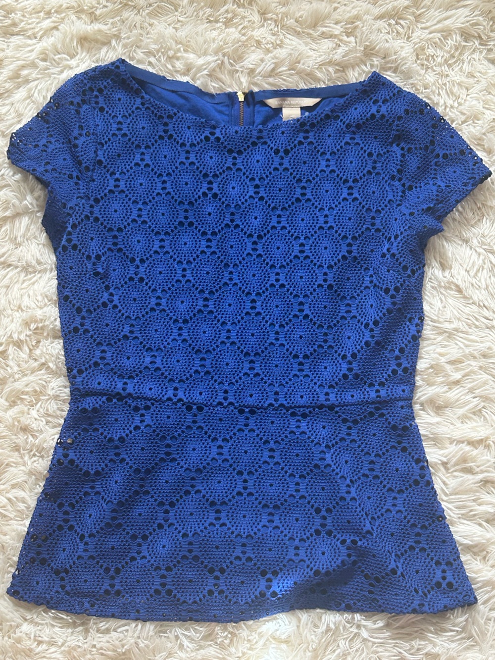 3/$20 NWOT Banana Republic blue peplum top